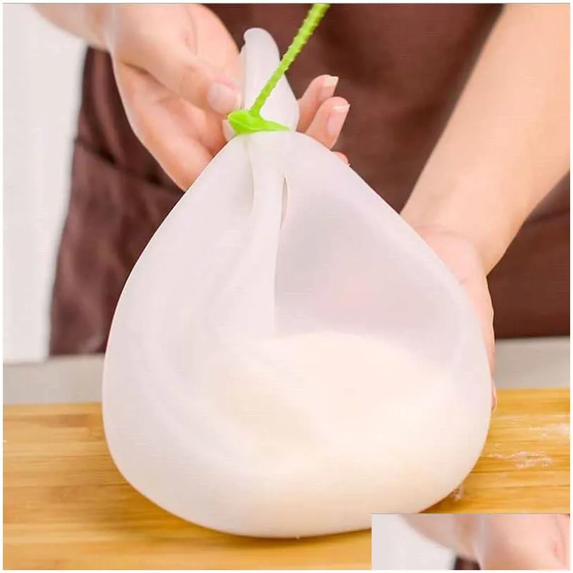 Other Bakeware Wholesale Kitchen Sile Dough Flour Kneading Mixing Bag Reusable Cooking Pastry Tools Bags Drop Delivery Home Garden Kit Dh05X