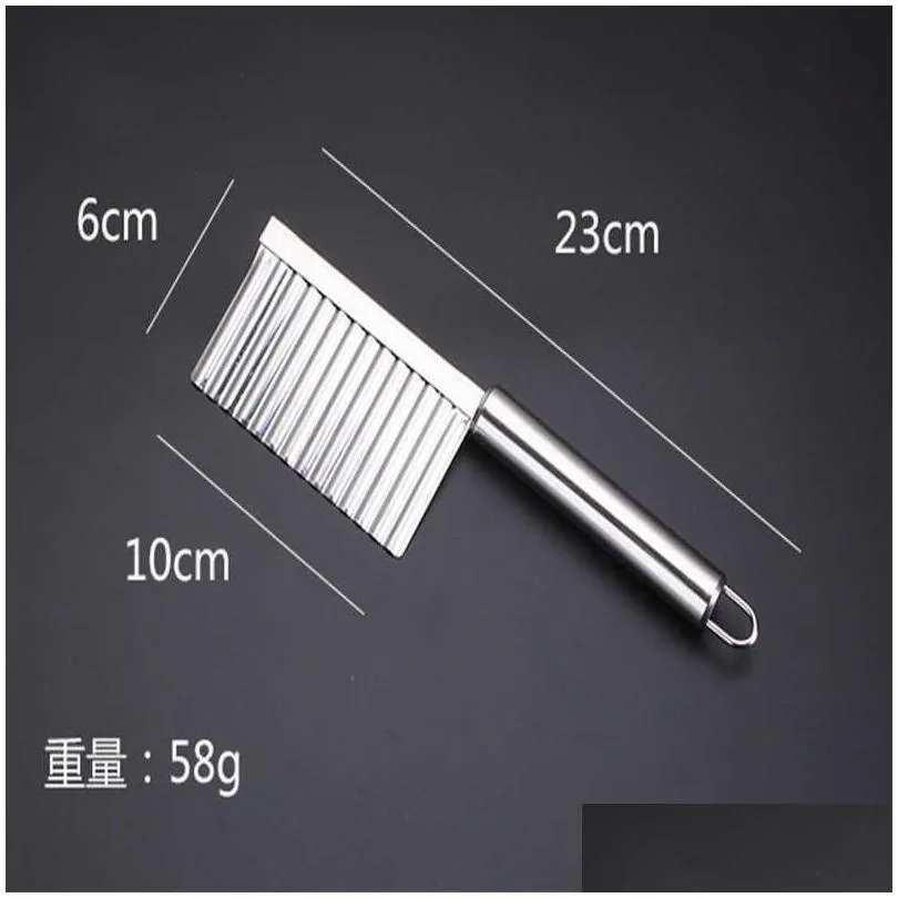 new new stainless steel potato knife wave french fries knife slicer corrugated cut flower knife vegetable cutter kitchen accessories