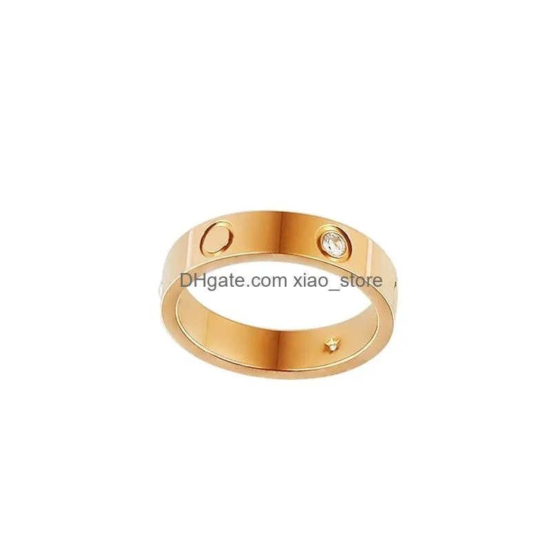 Band Rings Love Men Designer Ring Screw Diamond Titanium Steel Bague Women Plated Sier Gold Rose Couple Jewelry For Lovers 4Mm 5Mm 6M Dhgoz