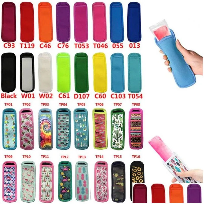 Other Kitchen, Dining & Bar Wholesale Ice  Sleeves Reusable Popsicle Holders Ze Pops Neoprene Insator Sleeve Colorf For Kids Drop D Dhayd