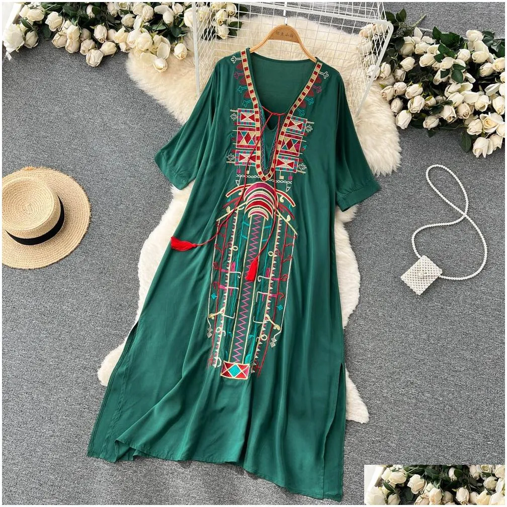 2023 a line sexy women dresses casual new casual summer floral print slim short lady v neck chiffon pullover mid-calf vestidos