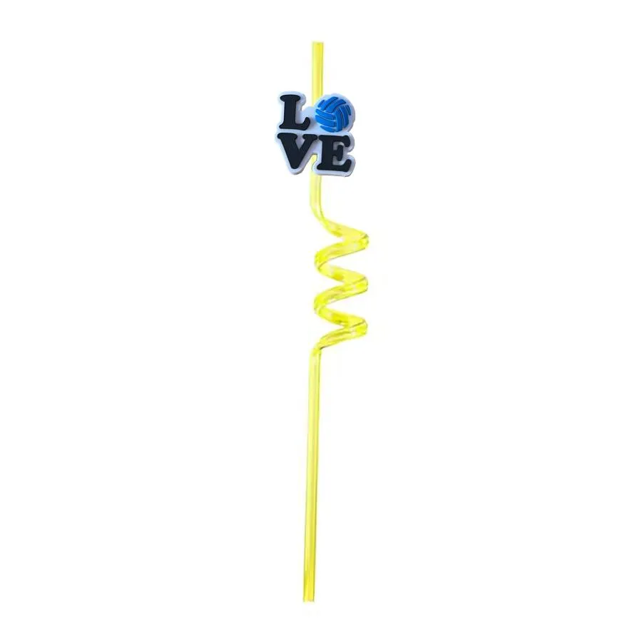 volleyball themed crazy cartoon straws drinking for kids party supplies favors decorations birthday summer new year sea reusable plastic straw