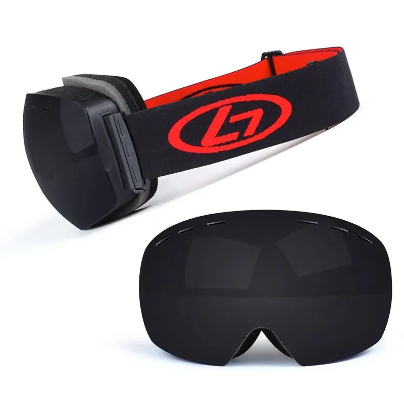 Ski Goggles Snapon Double Layer Lens PC Skiing Antifog UV400 Snowboard Goggles Men Women Ski Eyewear case