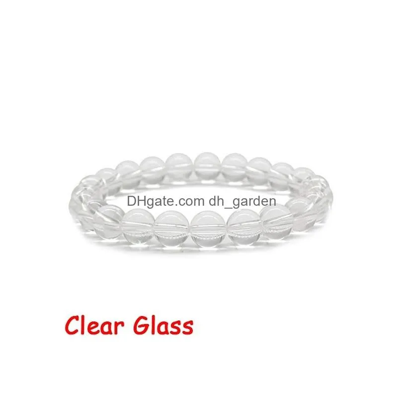 Beaded 8Mm Gemstone Round Beads Yoga Healing Crystal Stretch Bracelet Natural Stone Uni Jewelry Friend Gift Jewlerry Drop D Dhgarden Dhhxo