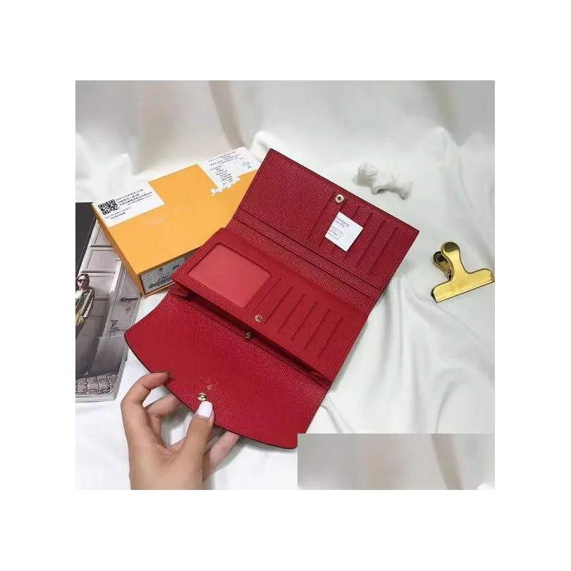 top quality with box real leather multicolor coin purse long wallet card holder classic zipper pocket m60136