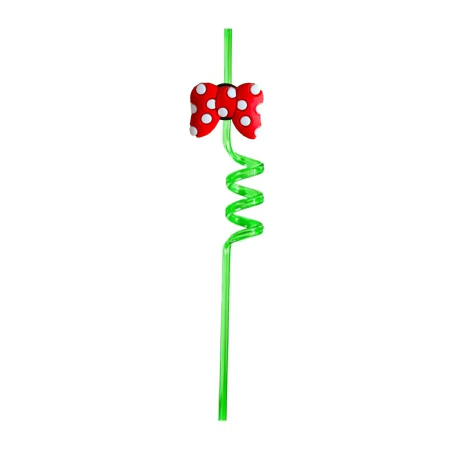 bow crown themed crazy cartoon straws plastic straw girls party decorations drinking for goodie gifts kids pool birthday childrens favors reusable