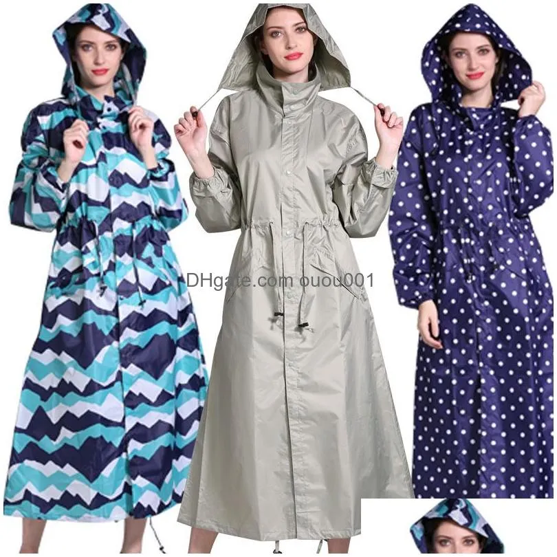 Rain Wear Fashion Lengthen Men And Women Raincoat Thin Poncho Ladies Waterproof Long Breathable Jacket Adts Raincoats Drop Delivery Dhqbk