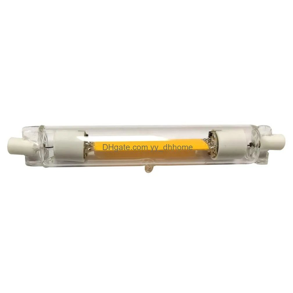 dimmable no flicker r7s led bulb horizontal plug lamp cob tube 78mm 118mm 110v 220v 20w 10w floodlight tube 3000k 4000k 6000k