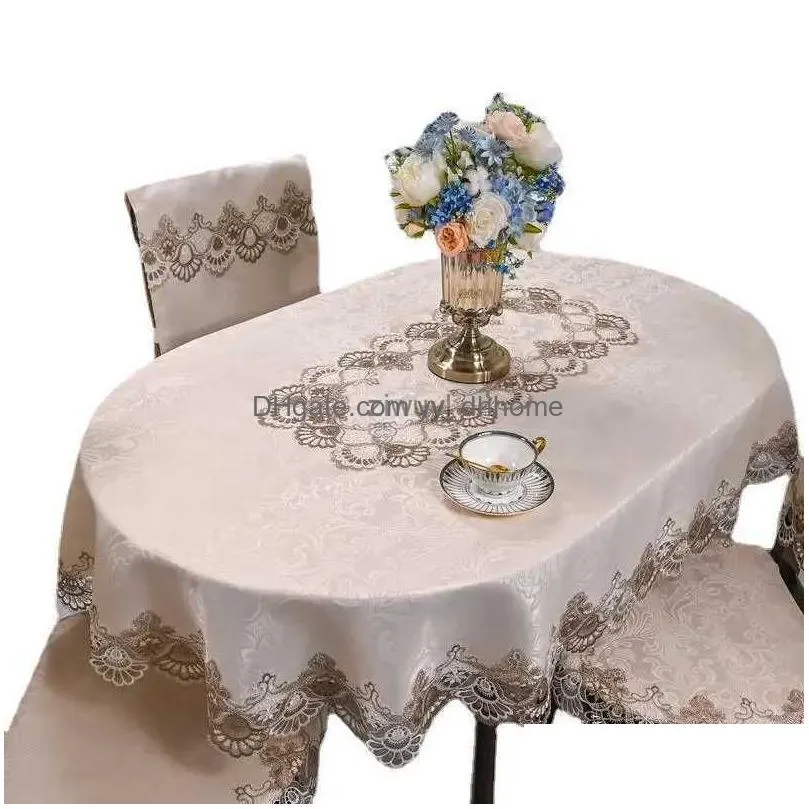 table cloth oval table cloth satin embroidered fold tea table europe dining table cover tablecloth table lace art dust cover chair