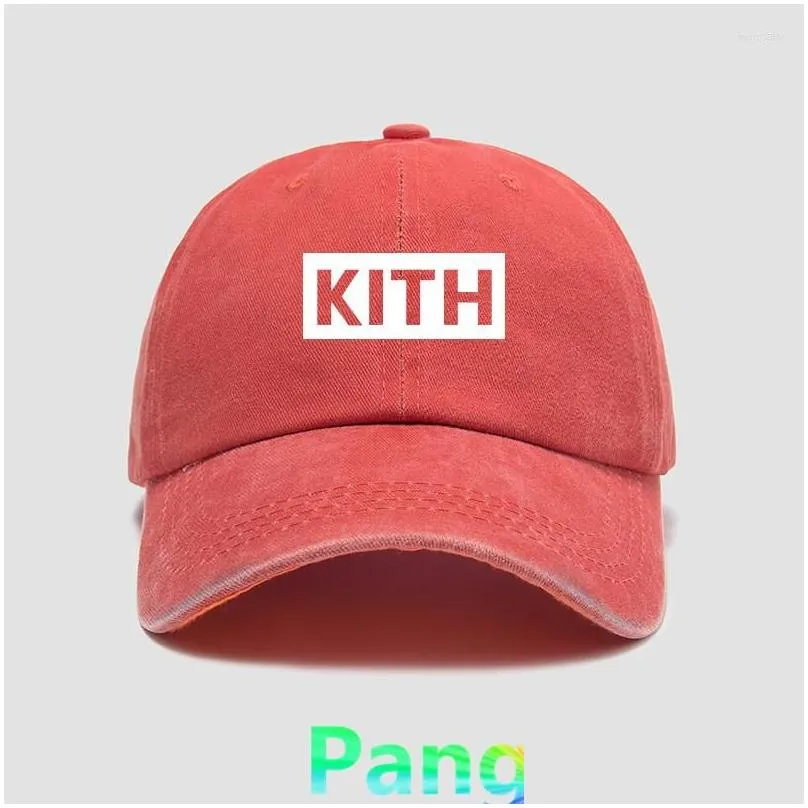 Ball Caps Classic White Box Logo Kith Baseball 2022 Men Women High Quality Sunshade Adjustable Canvas Sports Hats Drop Delivery Fash Dh71M