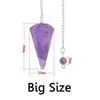 Pendant Necklaces 36X18Mm Big Size Trendy-Beads Sier Plated Hexagon Pyramid Pendum Chakra Natural Purple Amethysts Fashion J Dhgarden Dhguz
