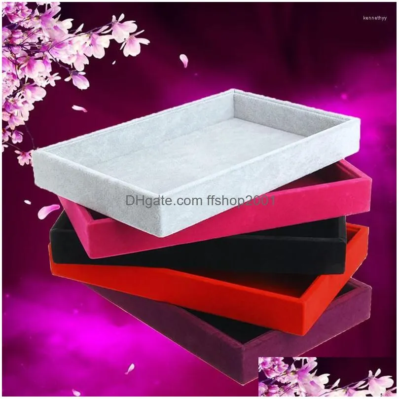 jewelry pouches 5colors stackable trays inserts velvet catch all display tray case bracket boutique decoration storage organizer