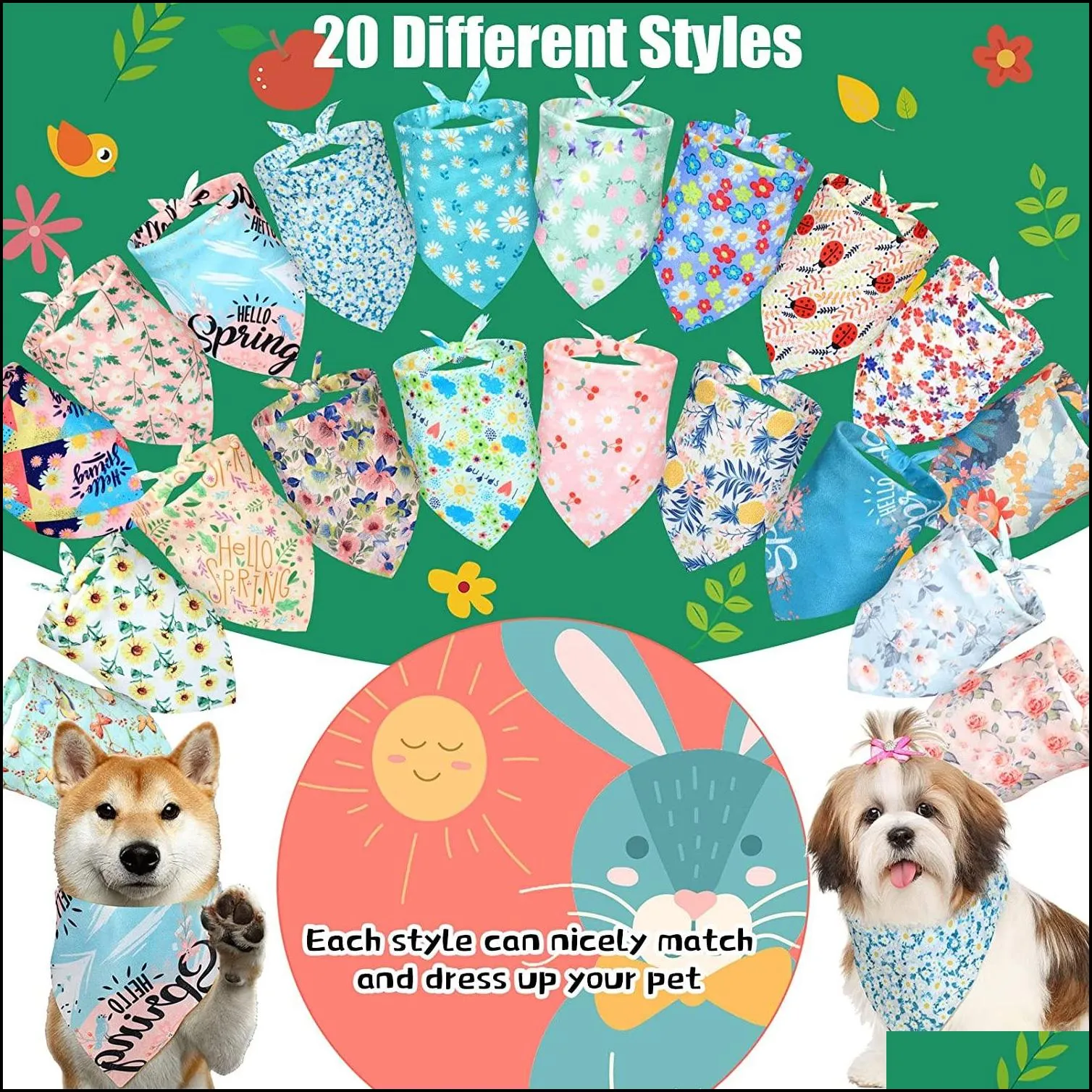 Other Dog Supplies 20 Packs Bandana Christmas Halloween Thanksgiving Valentines Day Holiday Bib Triangle Scarfs For Small Medium Dogs Dhu2R