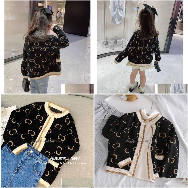 pullover spring autumn dot printed sweater little girls jacket clothing cardigan kids clothes wool blend s coats t2210213471261