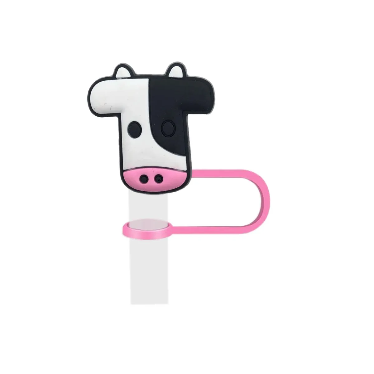 cow 32 straw cover for  cups dust-proof tips protectors caps covers reusable drinking compatible with 6-8mm straws
