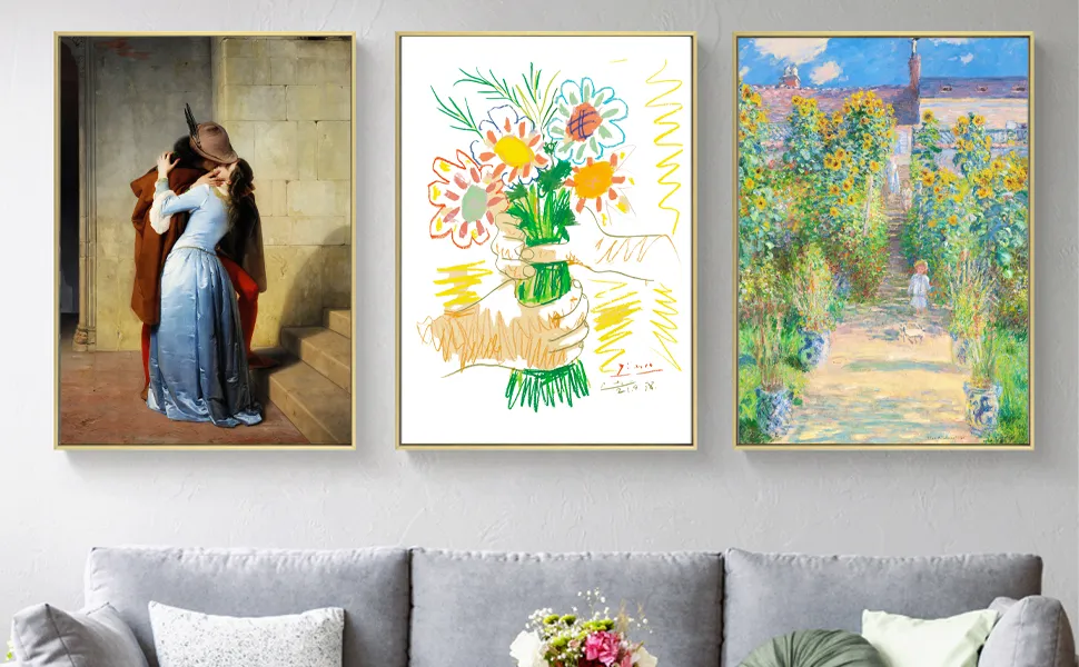  The Kiss poster,Picasso Wall Art,Bouquet of Flowers Print