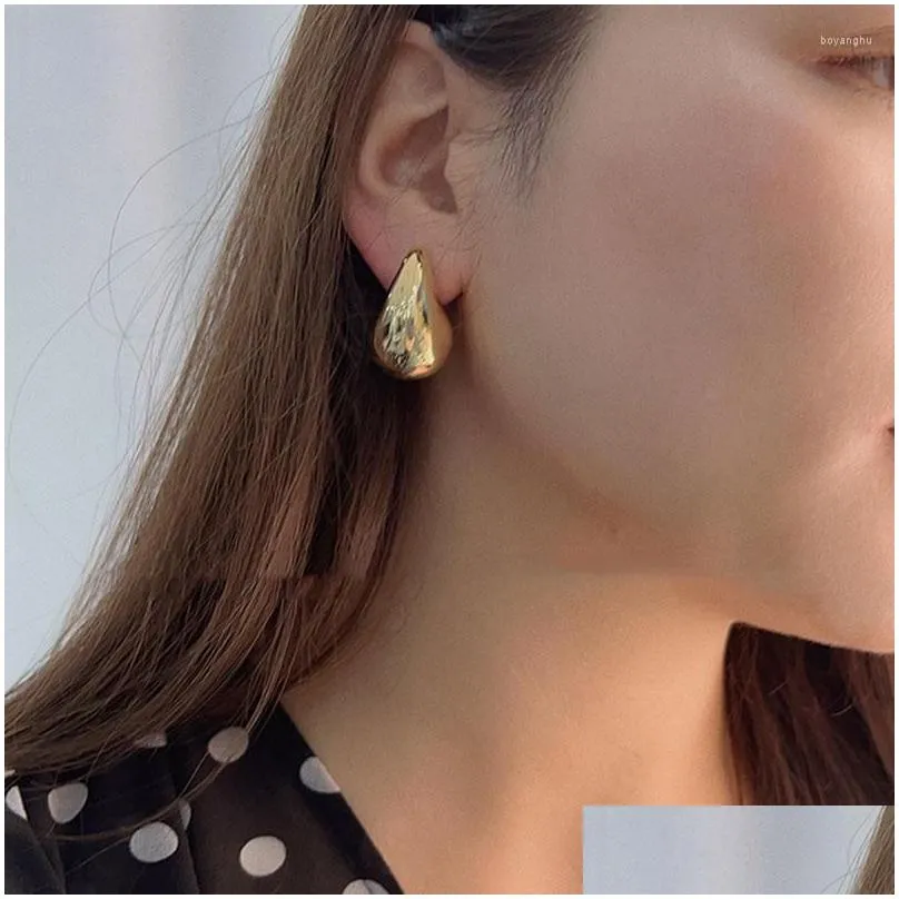 Stud Earrings Big Waterdrop Stainless Steel For Women Minimalist Simple Waterproof Jewelry Lightweight