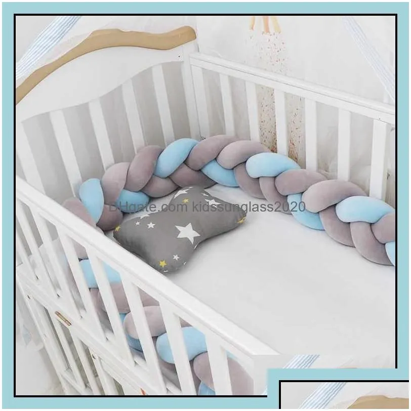 Bed Rails Baby Bumper Braided Crib Bumpers For Boys Girls Infant Protector Cot Tour De Lit Bebe Tresse Room Decor Q0828 Drop Del Deli Dhjbt