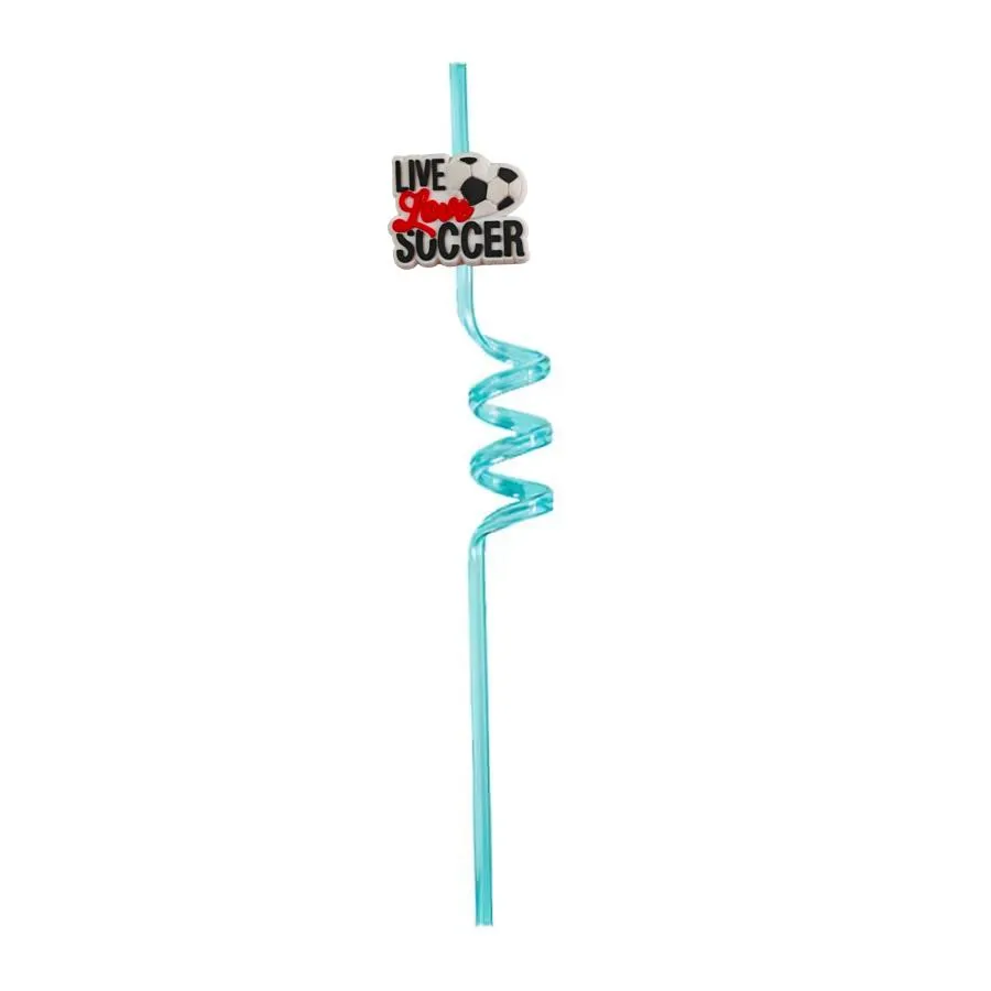 football themed crazy cartoon straws plastic drinking for  party supplies christmas favors kids pool birthday reusable straw