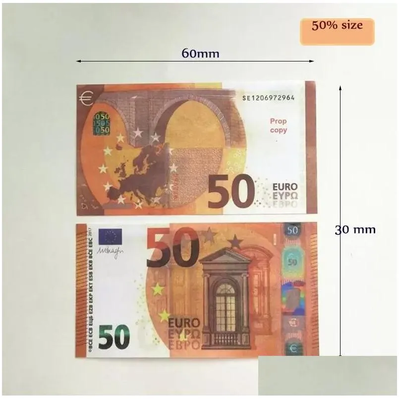 2022 Prop Money Toys Dollar Euros 10 20 50 100 200 500 commemorative fake Notes toy For Kids Christmas Gifts or Video Film 100