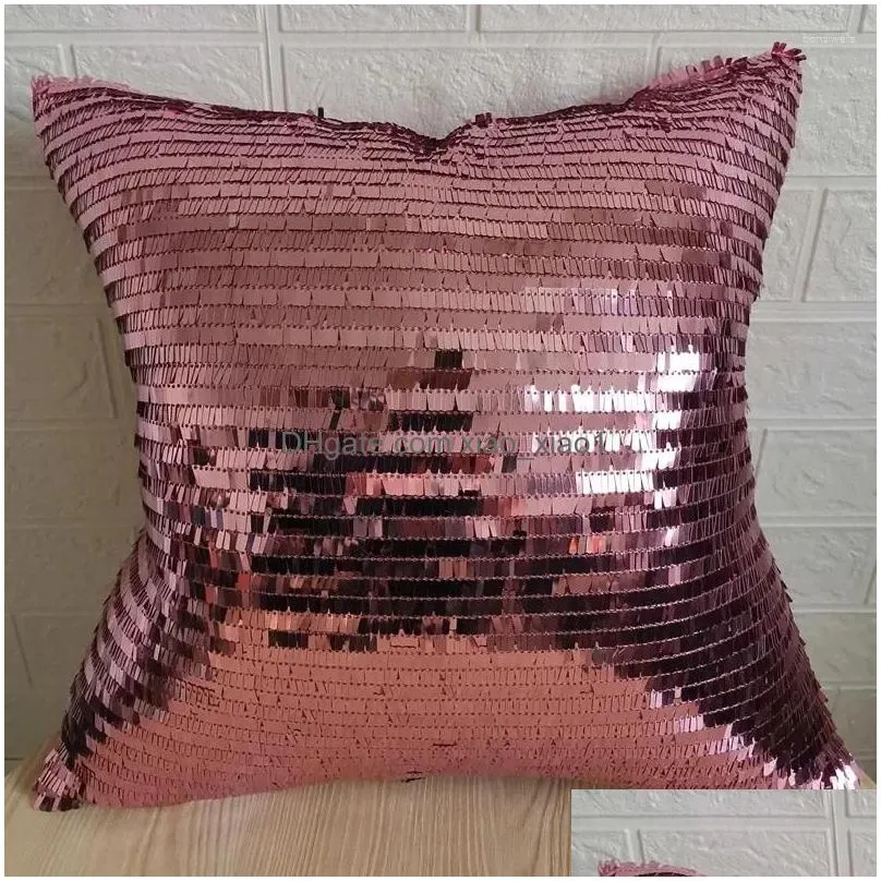 pillow wedding decoration silver sequins super shiny square case bar covers to show off the couch s cover