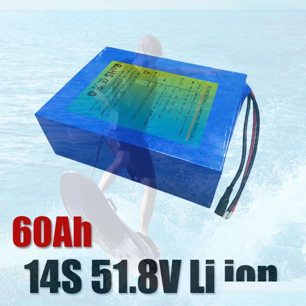 Batteries 14S 51.8V 48V 60Ah Lithium Ion Battery For 52V Efoil Surfboard Surfing Board Entertainment Seascooter Hydrofoil  Drop Del Dhjaq