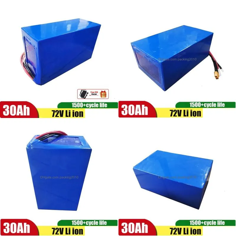 Batteries 72V 30Ah Lithium Ion Battery Diy 84V 3000W Electric Bike Batteria For Scooters With 5A  Drop Delivery Electronics Dhkhi