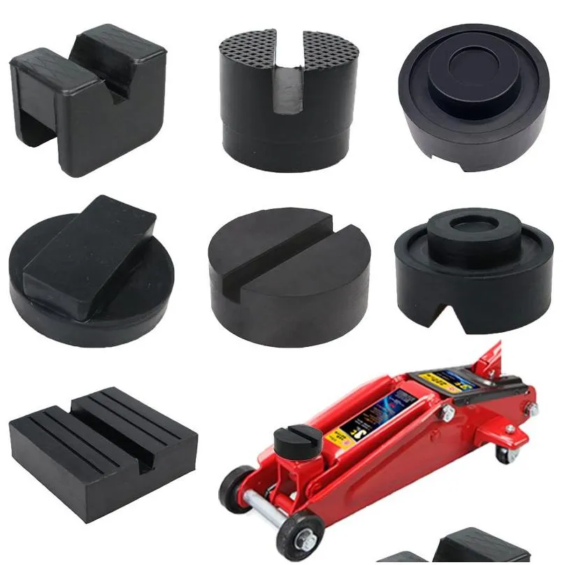 Different Types Car Lift Jack Stand Rubber Pads Black Rubber Slotted Floor Jack Pad Frame Rail Adapter Universal