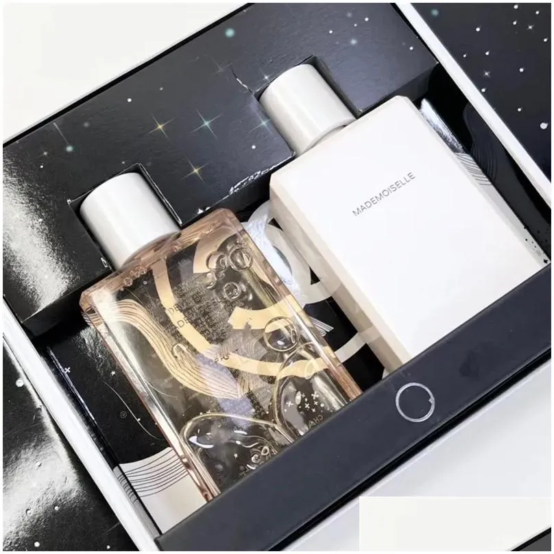Luxury Brand Body Wash Mademoiselle Paris 200ml Set Girl Woemn Body Face Cleansing Fragrance High Quality Nice Smelling With Gift Box Christmas Gift