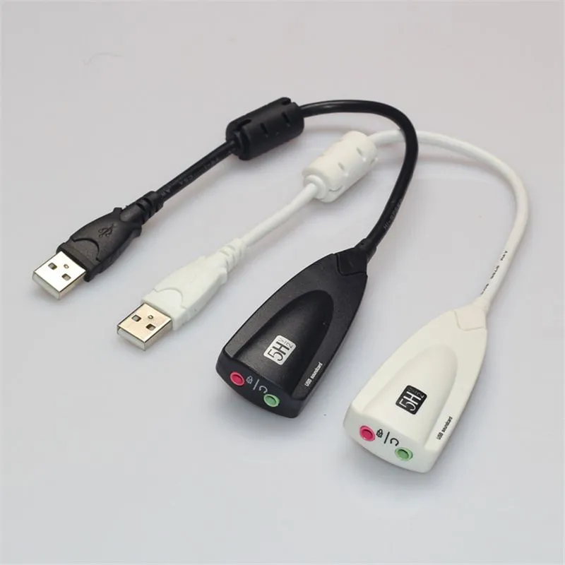 External USB Sound Card 7.1 Channel 3D Audio Adapter 3.5mm Headset Replacement for PC Desktop Notebook JK2008KD