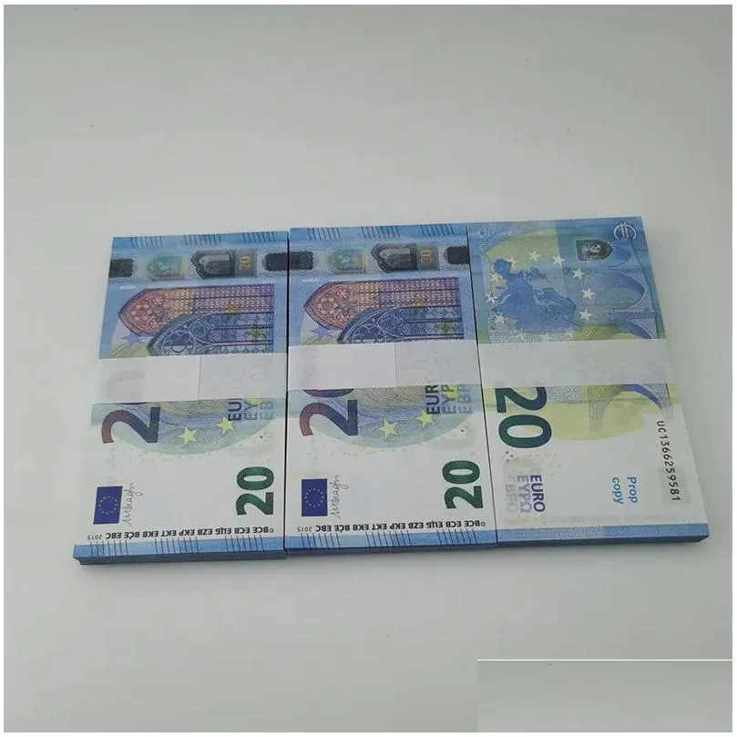 Party Supplies Movie Money Banknote 5 10 20 50 Dollar Euros Realistic Toy Bar Props Copy Currency Faux-billets 100Pcs/Pack