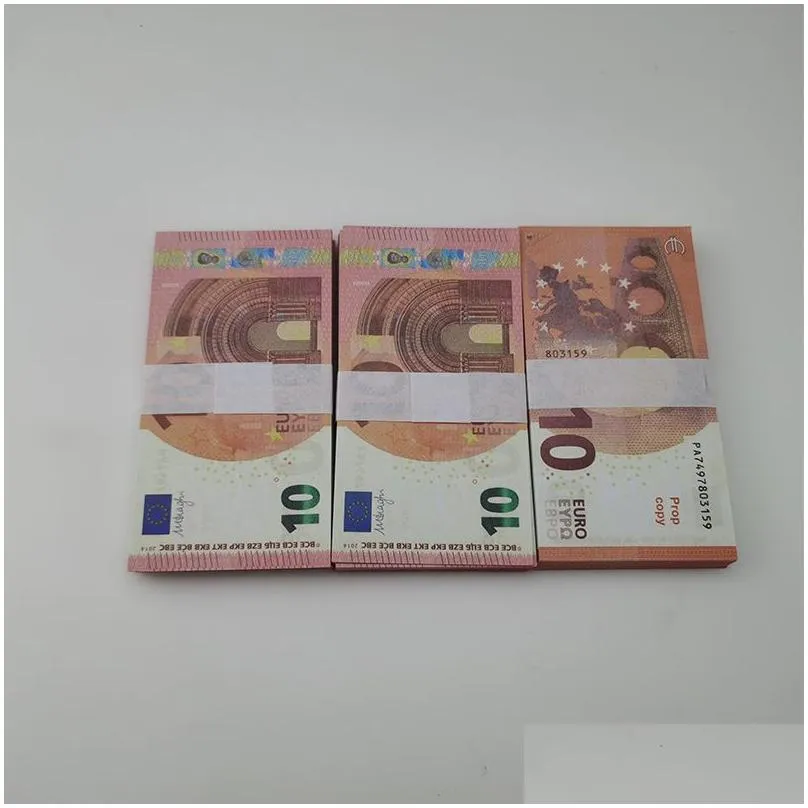 Party Supplies Movie Money Banknote 5 10 20 50 Dollar Euros Realistic Toy Bar Props Copy Currency Faux-billets 100 PCS/Pack