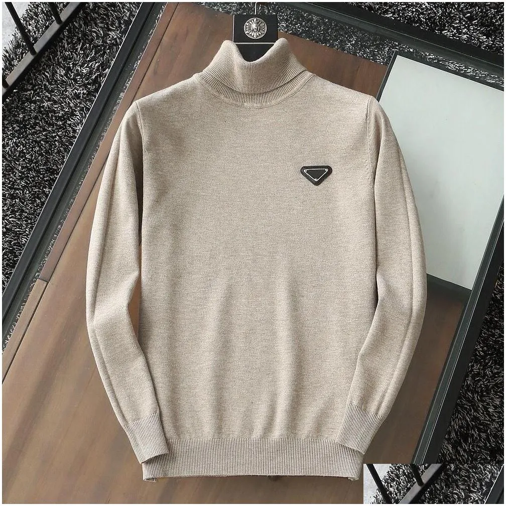Mens Designer Sweater Classic Embroidered logo Knitted jumper Men`s Hoodies Womens Sweaters Sweatshirts Turtle Neck Asian Size S-3XL Knit
