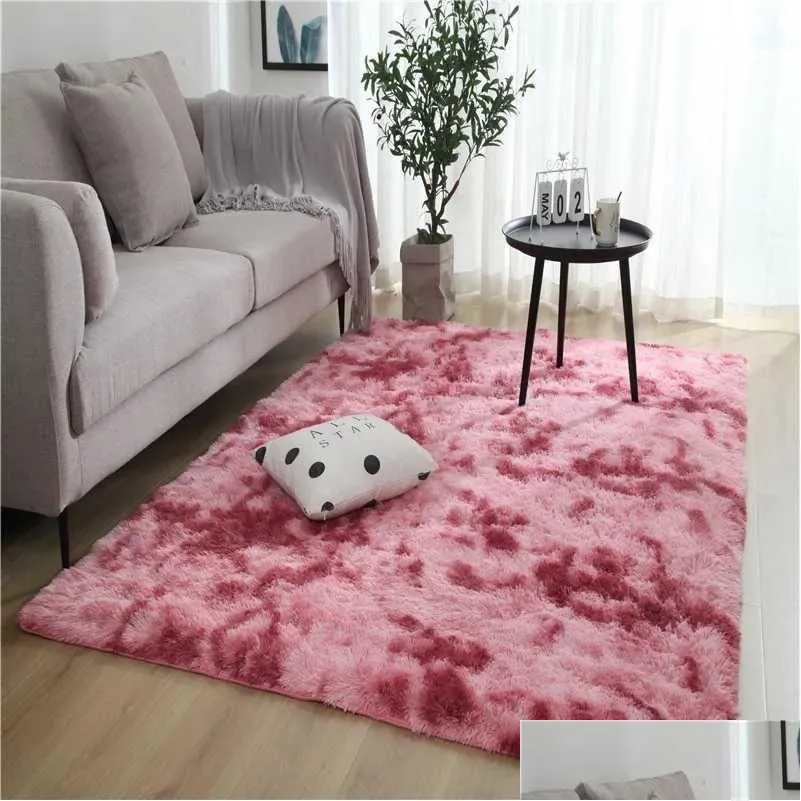 Carpets Gradient Silk Wool Carpet For Living Room And Bedroom Decor Decoration Soft Comfortable Large Area Rug House Decorations Dro Dhkie