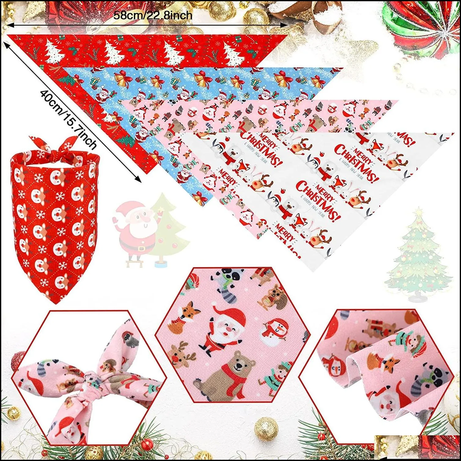 Other Dog Supplies 20 Packs Bandana Christmas Halloween Thanksgiving Valentines Day Holiday Bib Triangle Scarfs For Small Medium Dogs Dhu2R