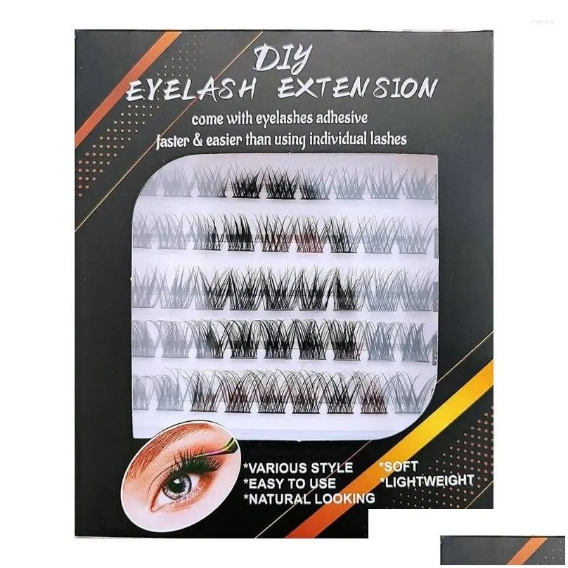 False Eyelashes 45 Clusters Diy Individual Reusable Soft Natural Easy Fan Russian Lashes Eyelash Extensions Drop Delivery Health Bea Otyaa
