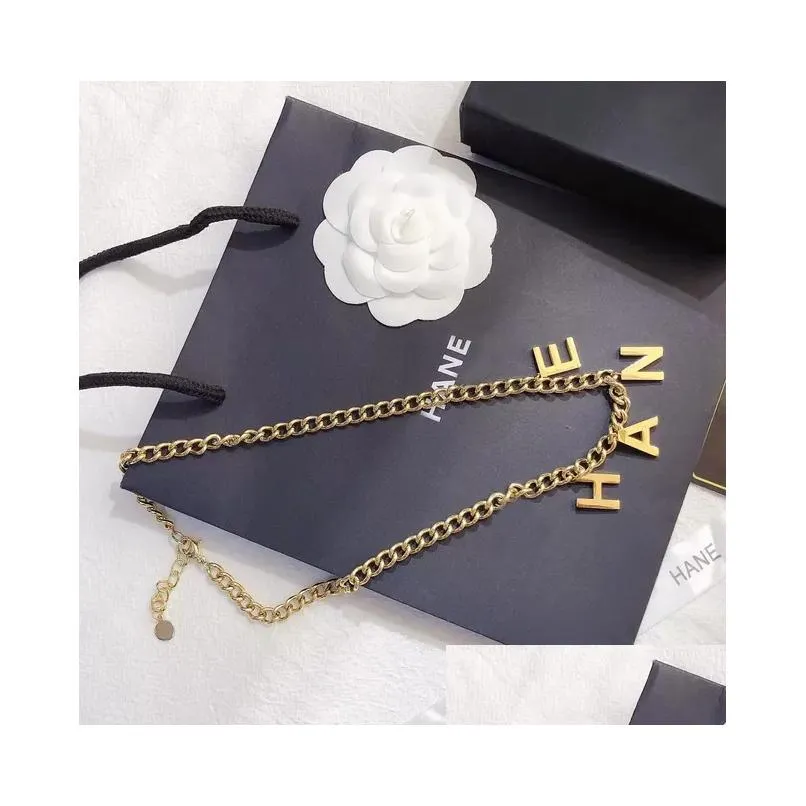 23ss Fashionable 18K Gold Plated Stainless Steel Necklaces Choker Letter Pendant Statement Fashion Womens Necklace Wedding Jewelry Accessories