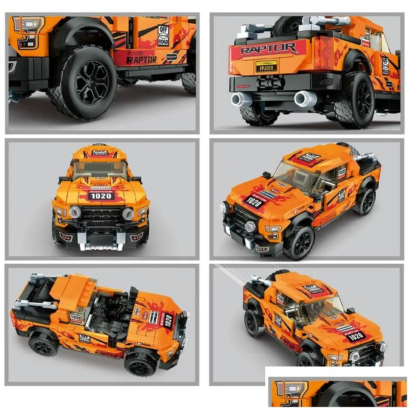 Speed Ford F 150 MOC SUV Off Road Pull Back Car Figures Vehicle Building Blocks Rally Racers Model Bricks Toys For Kid 220715
