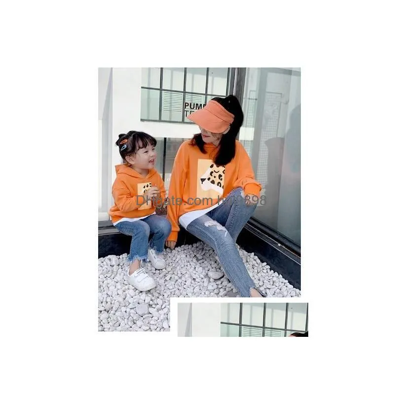 2019 spring autumn long sleeve father daughter baby girl boy t-shirt orange clothes family matching outfits green