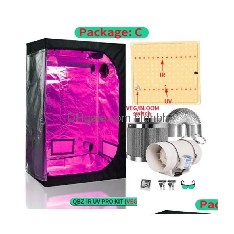 grow tent box full spectrum 300-2000w led plant grow lightaddindoor plant hydroponic systemadd4/5/6 fan carbon filter ventilation
