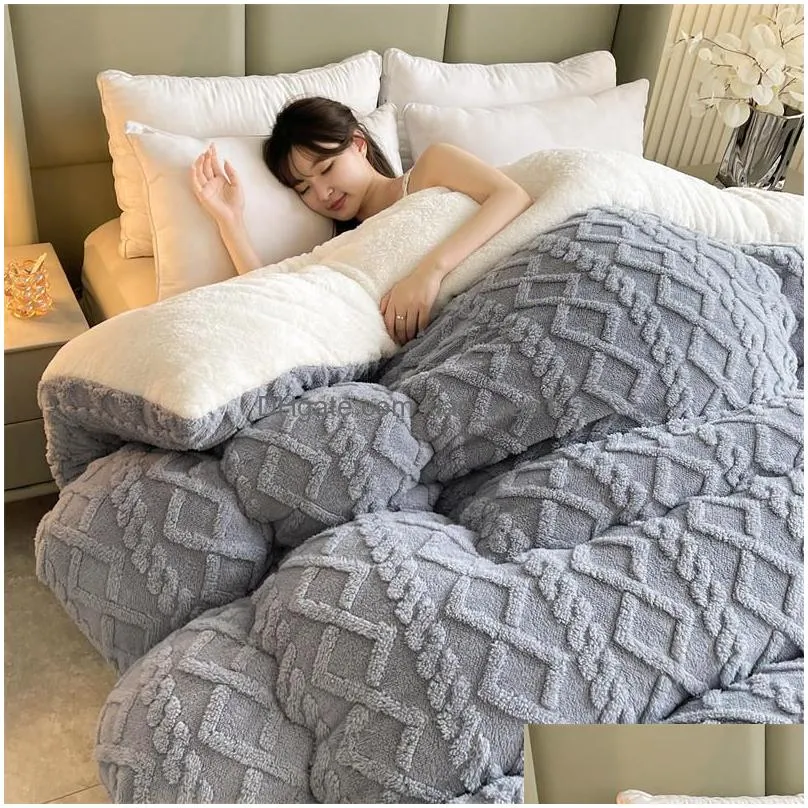 blankets high end thickened winter warm for beds artificial lamb cashmere weighted blanket thicker warmth duvet quilt comforter 230919