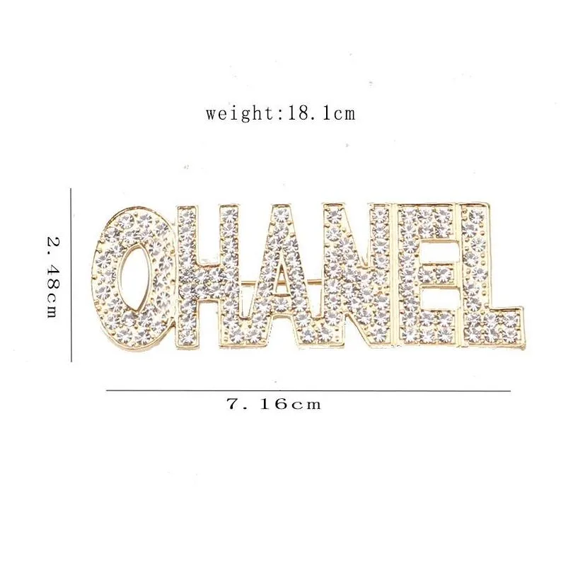 Designer Brooch Brand Letters Diamond Brooches Pin Geometric Luxury Gold Silver Crystal Rhinestone Pins for Women Clothing Decoration Jewellery Accessories