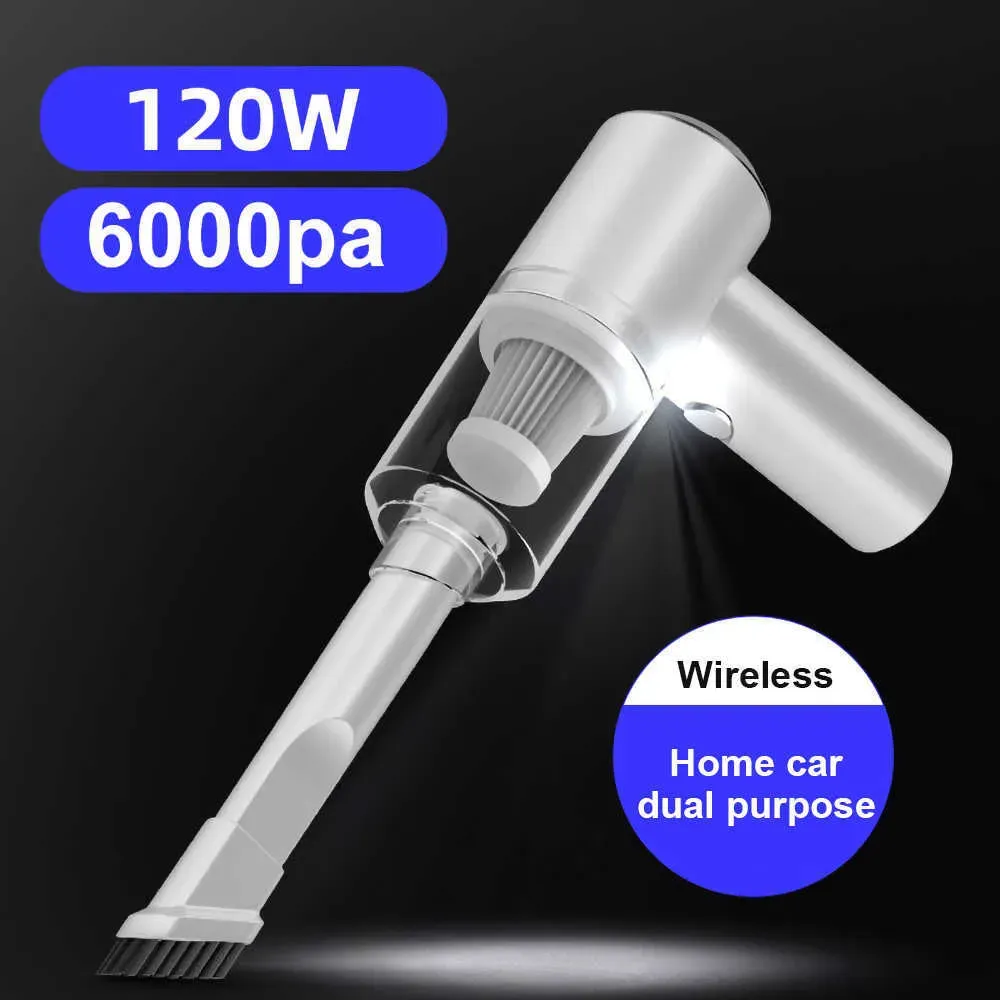 USB Rechargeable Cordless 6000Pa 120W Portable Handheld Powerful Wireless Car Vacuum Cleaner for SUV Truck Home Office Pet Hair
