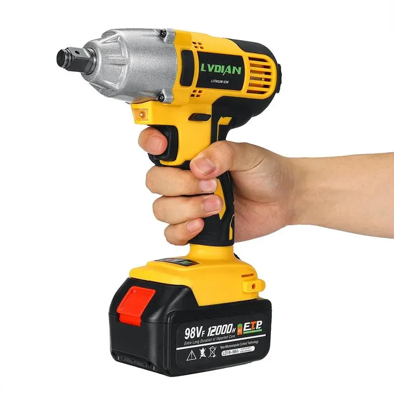 98VF 320Nm 12000mAh Cordless Electric Impact Wrench Drill Screwdriver 110-240V