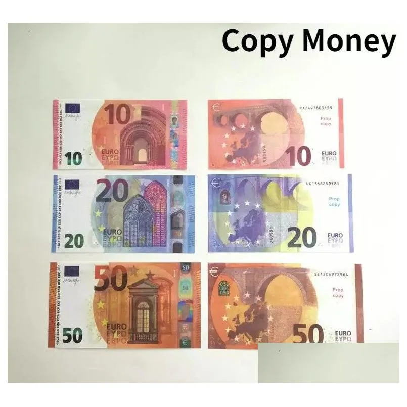 Copy Money Prop Euro Dollar 10 20 50 100 200 500 Party Supplies Fake Movie Money Billets Play Collection 100PCS/Pack