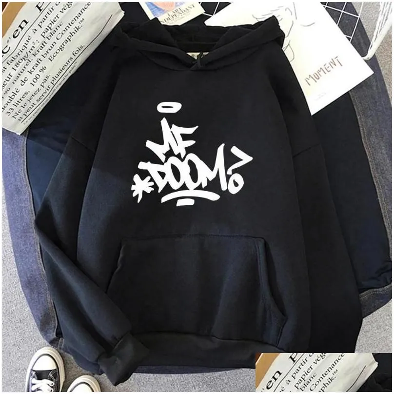 Men`S Hoodies & Sweatshirts Mens Mf Doom Mf-Doom Rapper Print Hoodie Novelty Autumn/Winter Sweatshirt O Neck Long Sleeve Clothing Plo Otsum