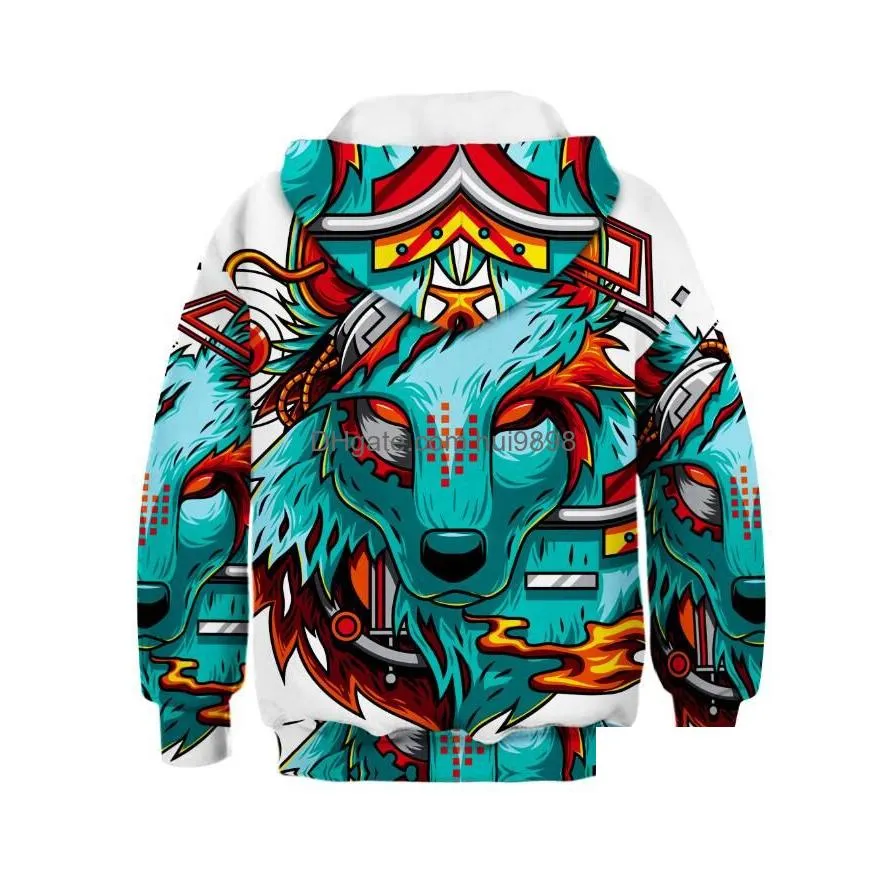 family matching outfits childrens clothing big kids fall/winter cute dog digital print hooded sweater boys and girls jackets