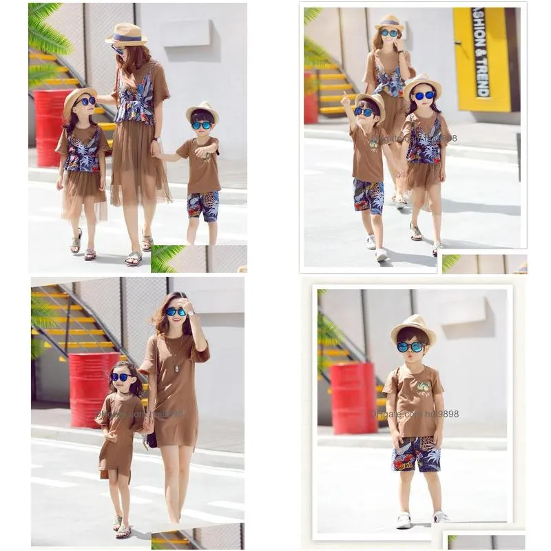 family matching outfits 2019 summer cool fashion beautiful brown dress