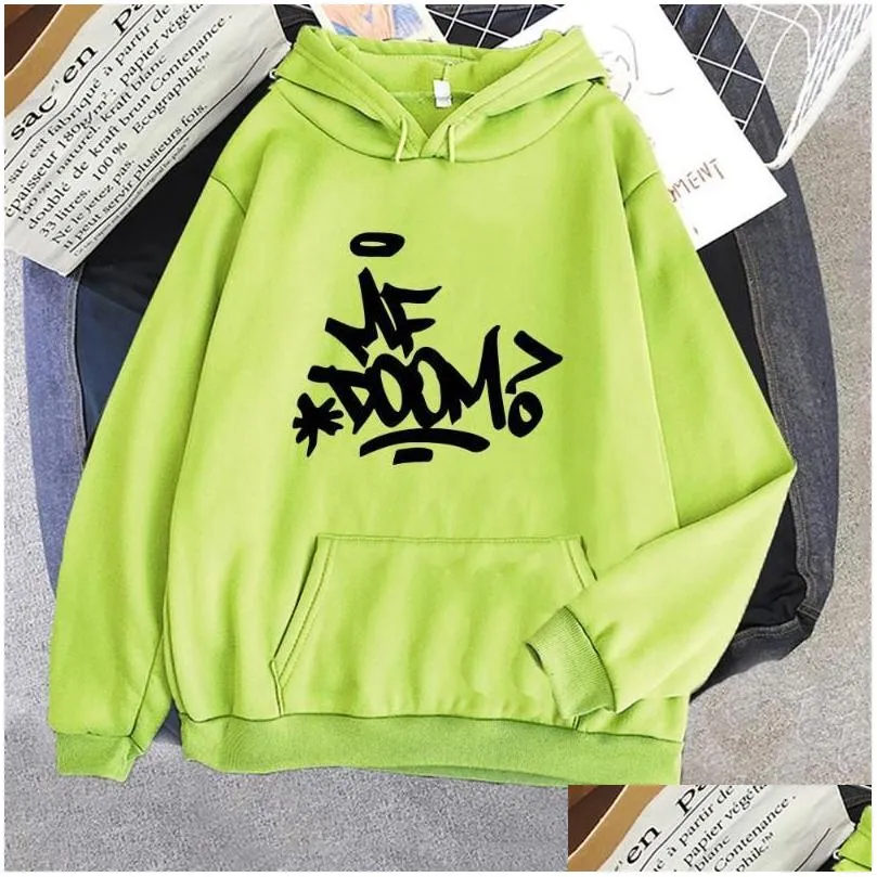 Men`S Hoodies & Sweatshirts Mens Mf Doom Mf-Doom Rapper Print Hoodie Novelty Autumn/Winter Sweatshirt O Neck Long Sleeve Clothing Plo Otaoe