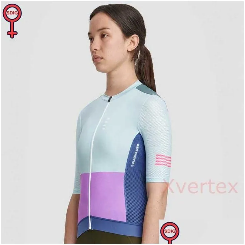 2022 maap summer women short seve cycling jersey bicyc team breathab quick dry shirts bike wear stitching color clothing aa230524